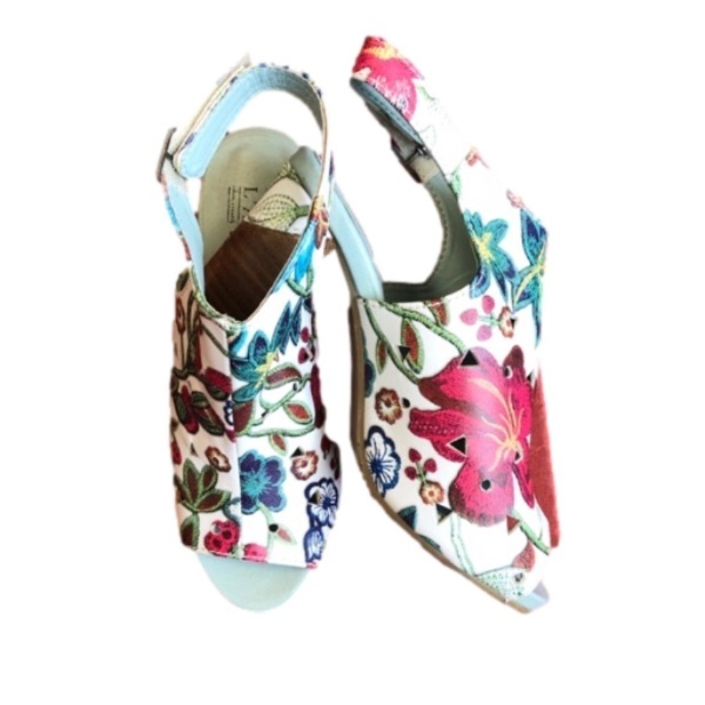 Spring Step Floral Multi-Color Slingback Sandals
